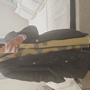 Tahari Black Quilted Coat